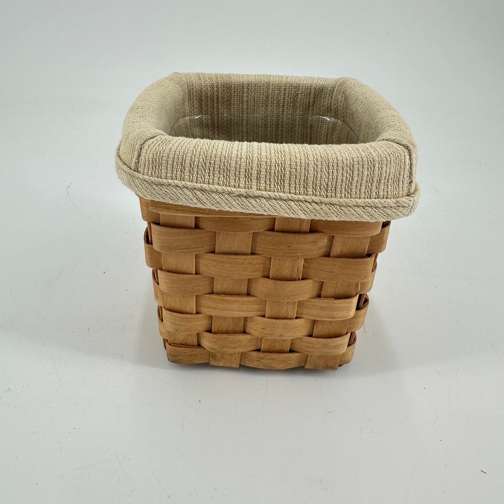 The Taskets Renaissance Square Woven Wood Basket with Liner and Protector